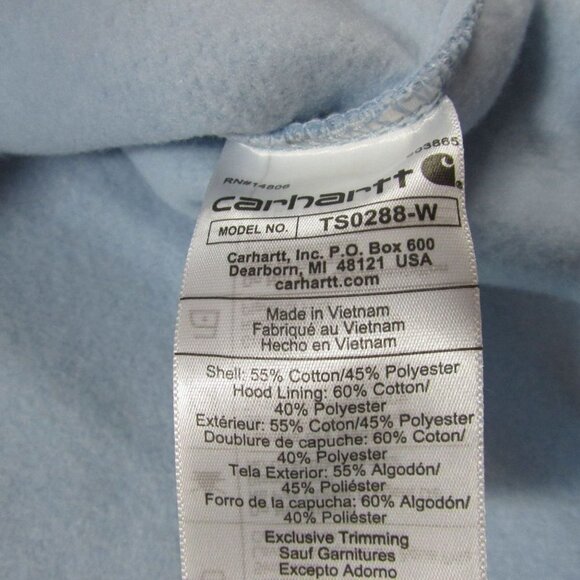 Carhartt Women's 2X Relaxed Fit Midweight Logo Sleeve Graphic Hoodie Moonstone - Picture 2 of 2